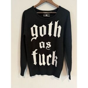 Killstar Goth As Black Knit Sweater Medium Gothic Occult Luxury Pullover